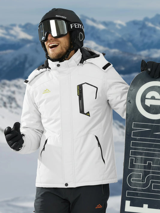 Men's Winter Skiing Jackets Water Resistant Fleece Coats Insulated Thermal Snowboard Jacket Parka Raincoat with Hood Hiking