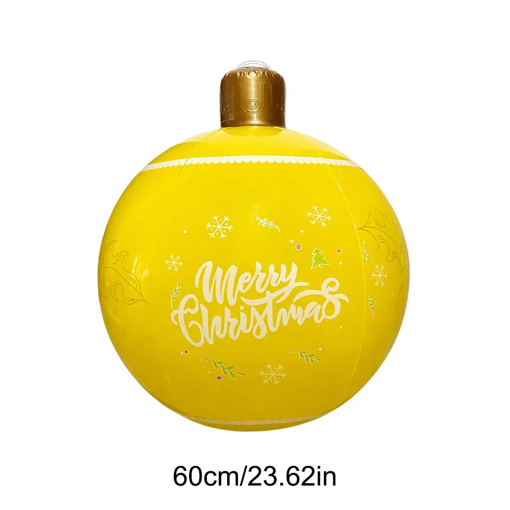 24Inch PVC Inflatable Christmas Ball 60cm Christmas Inflatable Ball Ornament Outdoor Xmas Tree Decoration Holiday Party Supplies