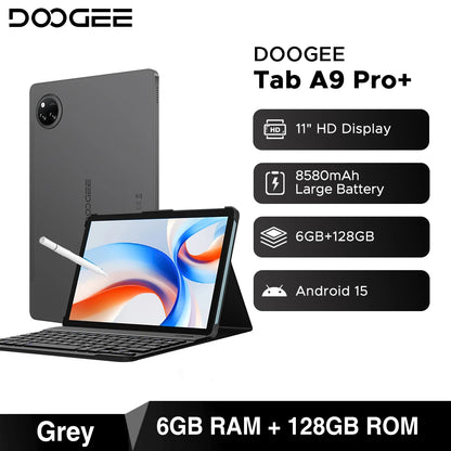 DOOGEE Tab A9 Pro+ Tablet PC Android 15 Dual Speakers 11'' Screen 30GB (6GB+24GB) 128GB 8580mAh Battery Widevine L1 Smart Pad