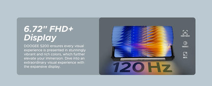 DOOGEE S200 5G Rugged Phone 1.32" Rear Display 12GB 256GB 6.72" 120Hz 100MP AI Main Camera 10100mAh Battery 33W Smartphone