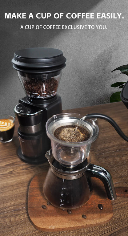 HiBREW Automatic Burr Mill Electric Coffee Grinder with 31 Gears for Espresso American Coffee Pour Over Visual Bean Storage G3