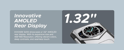 DOOGEE S200 5G Rugged Phone 1.32" Rear Display 12GB 256GB 6.72" 120Hz 100MP AI Main Camera 10100mAh Battery 33W Smartphone