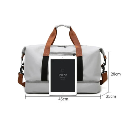 1 piece of 18.11 inch large capacity unisex men's and women's sports bag and travel bag, weekend sports travel bag with shoe com