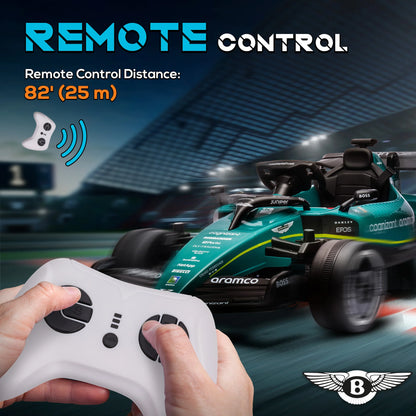 AIYAPLAY 12V Aston Martin Licensed Electric Go Kart w/ 4 Suspension Wheels