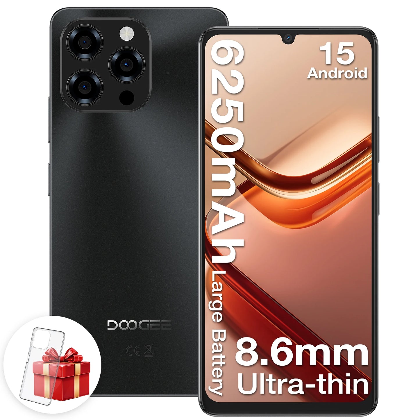 DOOGEE Note 58 Android 15 Smartphone 8GB 128GB 6.75" HD+ 90Hz IPS Screen 6250mAh Large battery NFC Widevine L1 Cell Phone