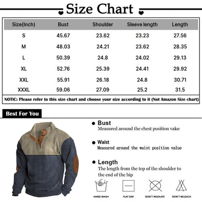 Men's Fashuion High Street Color Blocking Standing Collar Sweatshirt Outdoor Casual Pullover Tops