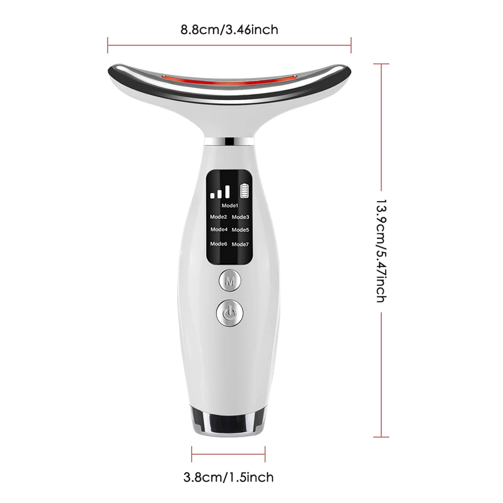 7 Colors LED Lights Face Neck Beauty Device Vibration Massage Improve Neck Lines Home Use Face Lifting Machine