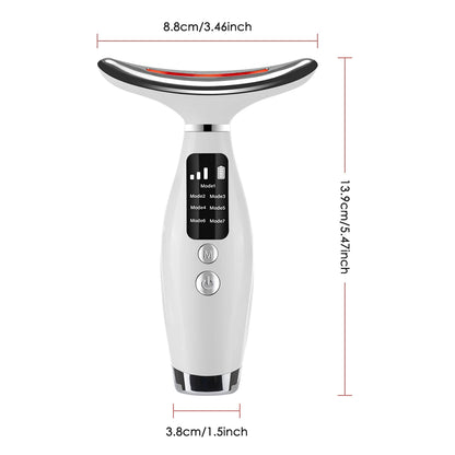 7 Colors LED Lights Face Neck Beauty Device Vibration Massage Improve Neck Lines Home Use Face Lifting Machine
