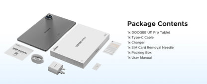 DOOGEE U11 Pro 2in1 PC Tablet Android 15 30GB(6+24) 256GB 11" 8580mAh Battery Dual Speakers Unisoc T7200 Widevine L1 Tablet