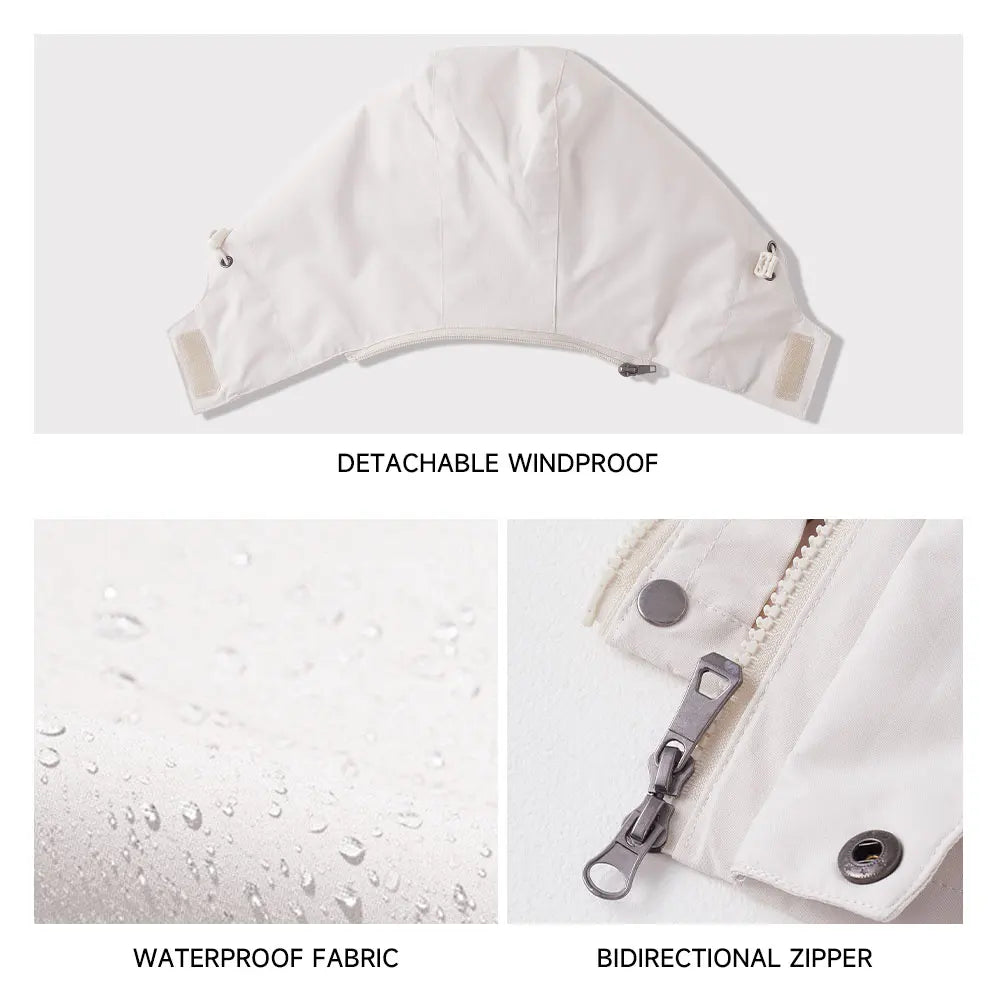 Modishion 3 in 1 thickened windproof waterproof lightweight hard shell jacket with fleece lining winter warm windbreaker