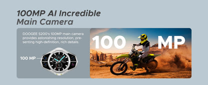 DOOGEE S200 5G Rugged Phone 1.32" Rear Display 12GB 256GB 6.72" 120Hz 100MP AI Main Camera 10100mAh Battery 33W Smartphone