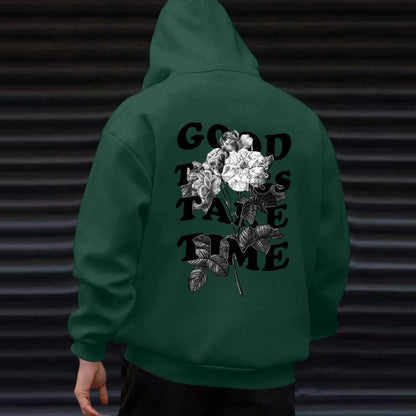 Unisex Fall Harajuku Style Embroidered Streetwear Long Sleeve Baggy Hooded Sweatshirt Fashion Casual Comfy Pullover Hoodies