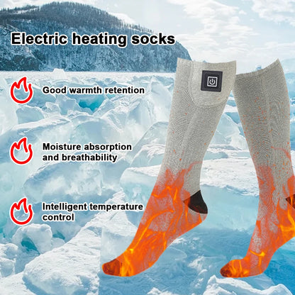 Electric Heated Socks 3 Level Temperature Electric Heating Socks Cold-Proof Skiing Sock for Cycling Camping Skating