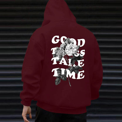 Unisex Fall Harajuku Style Embroidered Streetwear Long Sleeve Baggy Hooded Sweatshirt Fashion Casual Comfy Pullover Hoodies