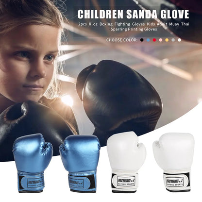 2PCS Kids Boxing Gloves Children Punch Training Sparring Kickboxing Fighting Fitness Mitts Hitting Hand Protector for Boys Girls