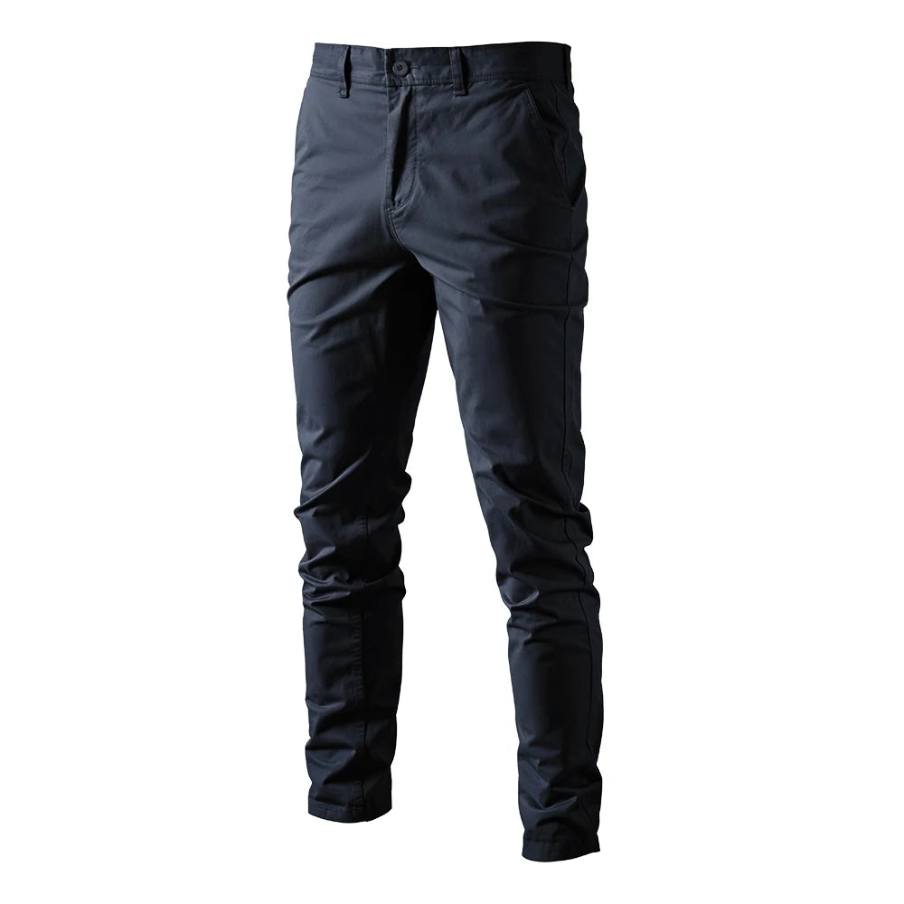 Voltsify Cotton Twill Straight Leg Trousers for Commuting Dating Casual Outings