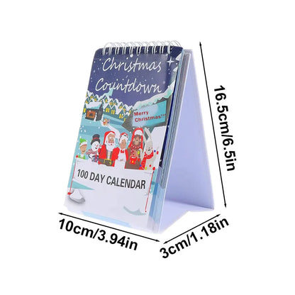 100 Day Christmas Countdown Calendar 2025 Tear Off Christmas Countdown Calendar for Table Centerpieces Room Desk Entryway Shelf