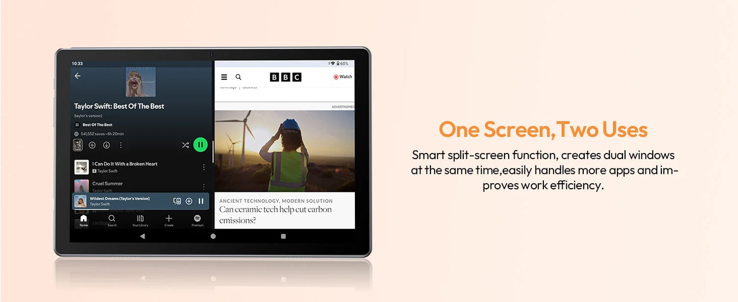 XGODY Android 15 Tablet P60Pro 10.1 inch Screen Unisoc T606-AI Octa-Core (8GB + 16GB )Max.24GBGB RAM 256GB 8000mah 5G Wifi-6