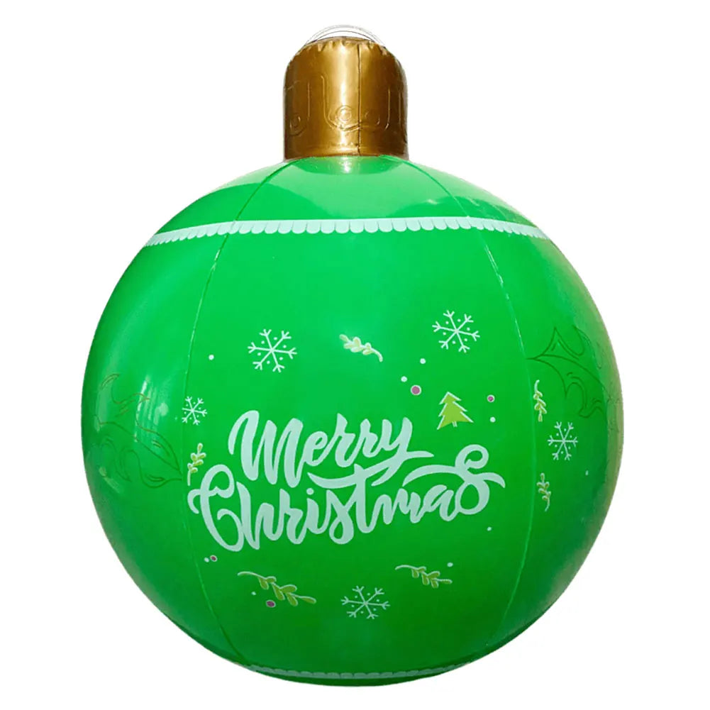 24Inch PVC Inflatable Christmas Ball 60cm Christmas Inflatable Ball Ornament Outdoor Xmas Tree Decoration Holiday Party Supplies