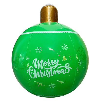 24Inch PVC Inflatable Christmas Ball 60cm Christmas Inflatable Ball Ornament Outdoor Xmas Tree Decoration Holiday Party Supplies