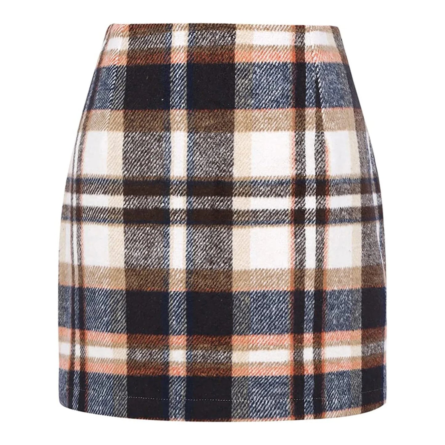 Plaid Half Length Skirt Women’s A-Line Solid Colour High Waist Min Dress Tight Skirt Single-breasted Corduroy Slim Skirt