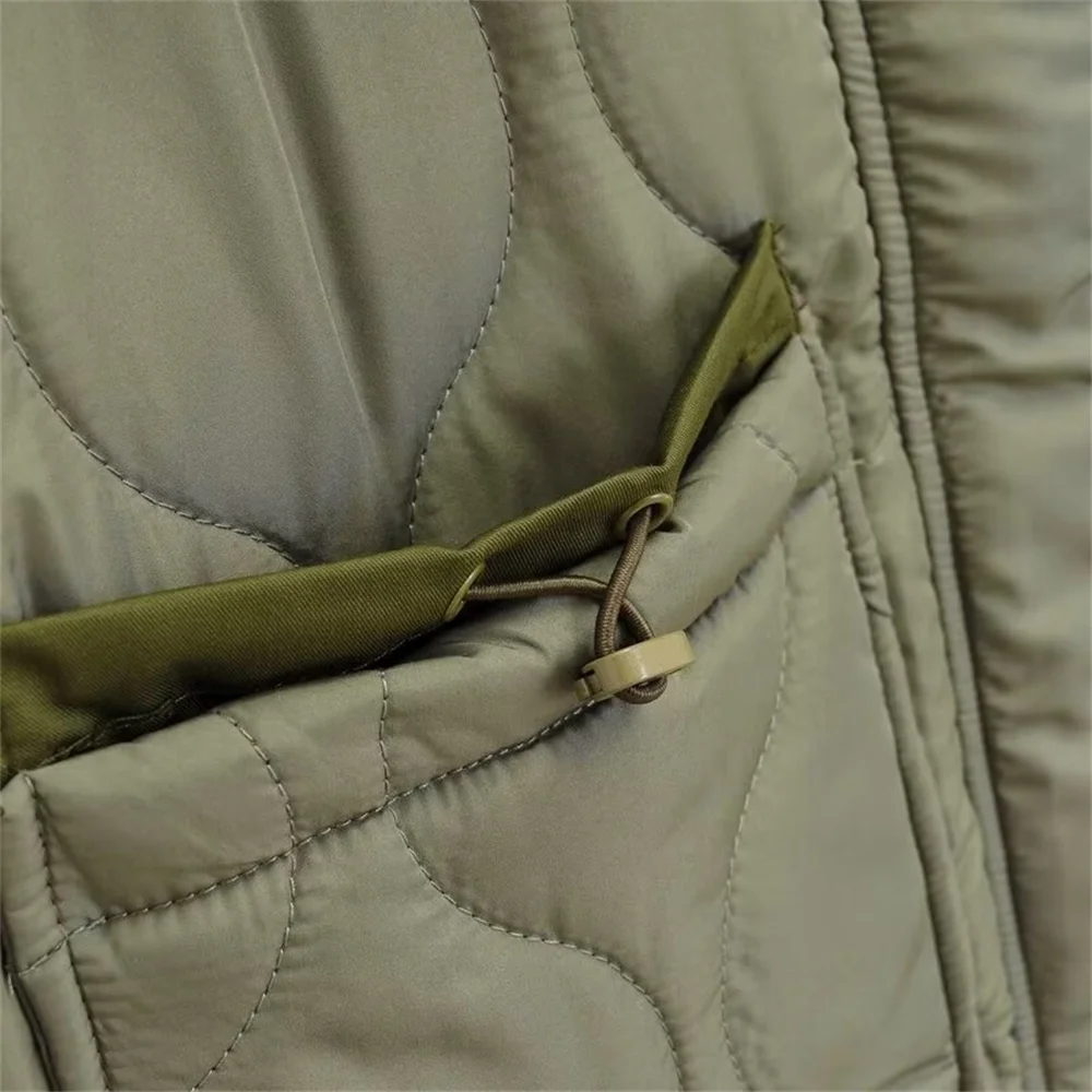 PB&ZA2024 Winter New Women's Clothing Style Simple  Loose  Warm  Windproof  Stand up Collar  Lightweight Cotton Jacket