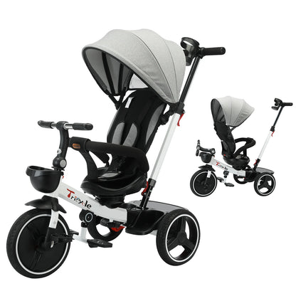 Ubravoo Baby Stroller Tricycle Ride Bike , 5-in-1, Adjustable Canopy, Sitting & Lying,Celerity Disassembly & Assembly,1-5 Years