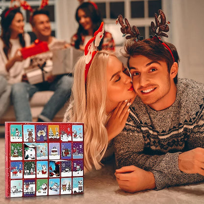 Christmas Sock Advent Calendar 2025 Christmas Advent Calendar 24 Pair of Christmas Crew Socks Xmas Countdown Calendar for Adults