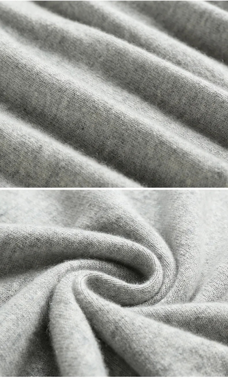 100% Cashmere Wool Men's Turtleneck Knit Sweater 2024 Autumn Winter High Collar Warm Jumper Men Turtle Neck Knitted Pullover