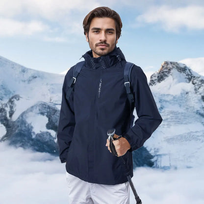 Modishion Hooded Waterproof Men's Jacket Soft Shell Jacket Breathable Outdoor Cycling Coat Mountaineering Clothes