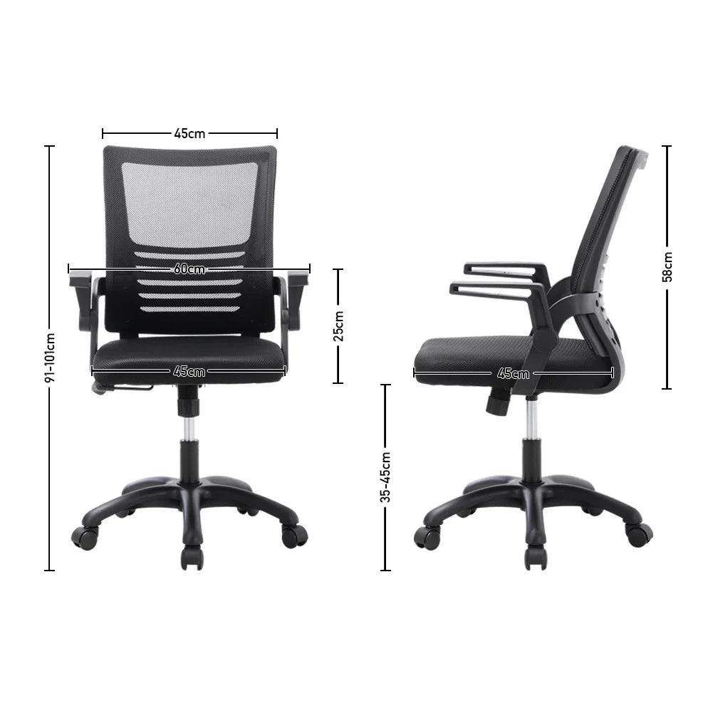 Office Desk Mesh Swivel Chair Computer Ergonomic Chair,60cm W x 45cm D x 91-101cm H