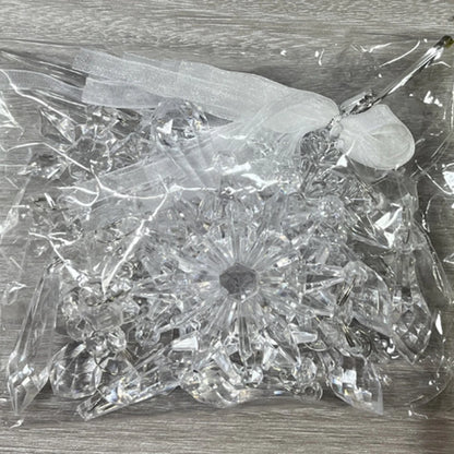 10Pcs Crystal Christmas Tree Ornaments Acrylic Snowflake Icicle Drop Crystal Hangings Decorative for Xmas Tree