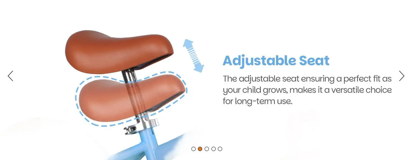 14 Inch Kids Balance Bike, Lightweight Height-adjustable Push Bike with Removable Basket and Rubber Air Tires