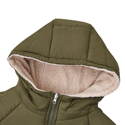 Tieker solid color mid-length hooded cotton coat double-sided women's coat casual winter warm jacket slim cotton coat