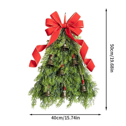 Christmas Wreath Artificial Gold Decorated Door Decoration With Bows Pendant