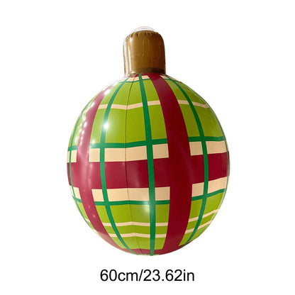 24Inch PVC Inflatable Christmas Ball 60cm Christmas Inflatable Ball Ornament Outdoor Xmas Tree Decoration Holiday Party Supplies