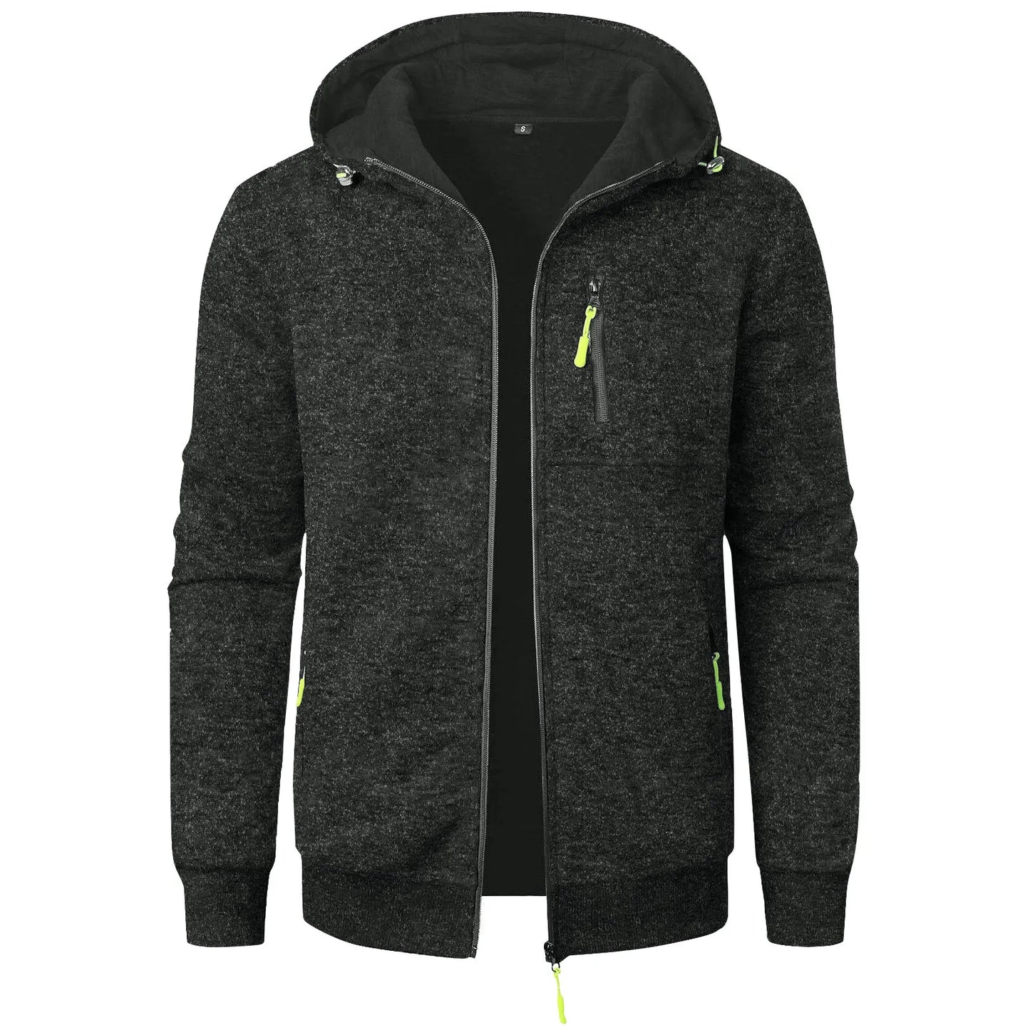 Spring And Fall Basic Breathable Sports Hooded Thin Regular Fit Comfy Zipper Cardigan Top Jacket For Man
