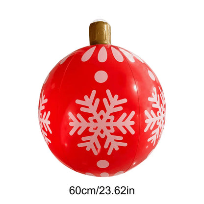 24Inch PVC Inflatable Christmas Ball 60cm Christmas Inflatable Ball Ornament Outdoor Xmas Tree Decoration Holiday Party Supplies