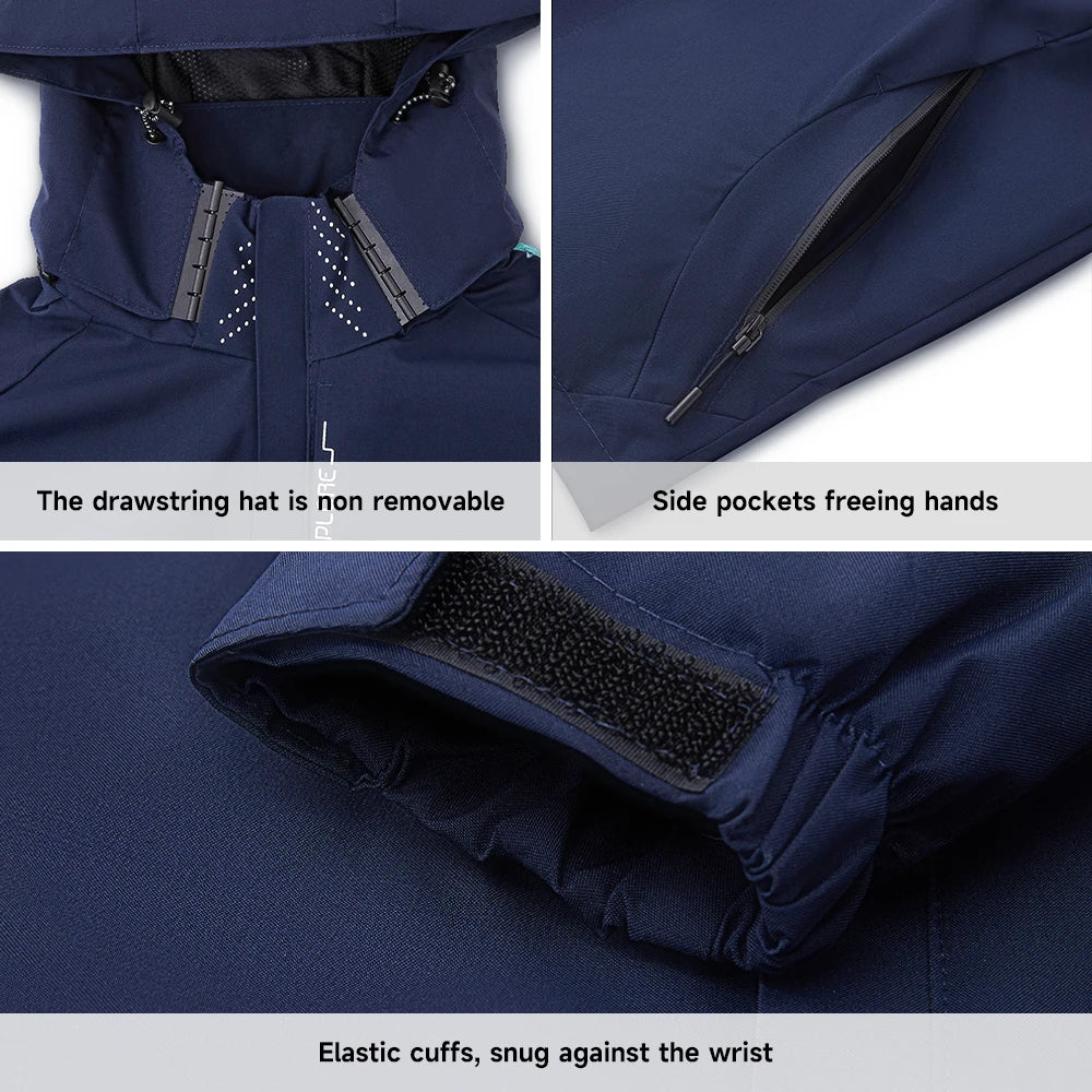 Modishion Hooded Waterproof Men's Jacket Soft Shell Jacket Breathable Outdoor Cycling Coat Mountaineering Clothes