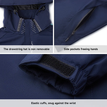 Modishion Hooded Waterproof Men's Jacket Soft Shell Jacket Breathable Outdoor Cycling Coat Mountaineering Clothes