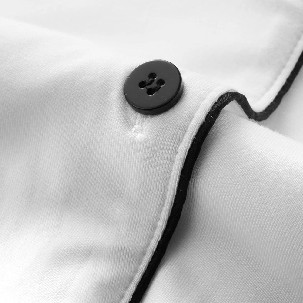 Modishion Long Sleeve Lapel Pajamas Solid Color Loungewear Set Button Top and Pants Women's Sleepwear Loungewear