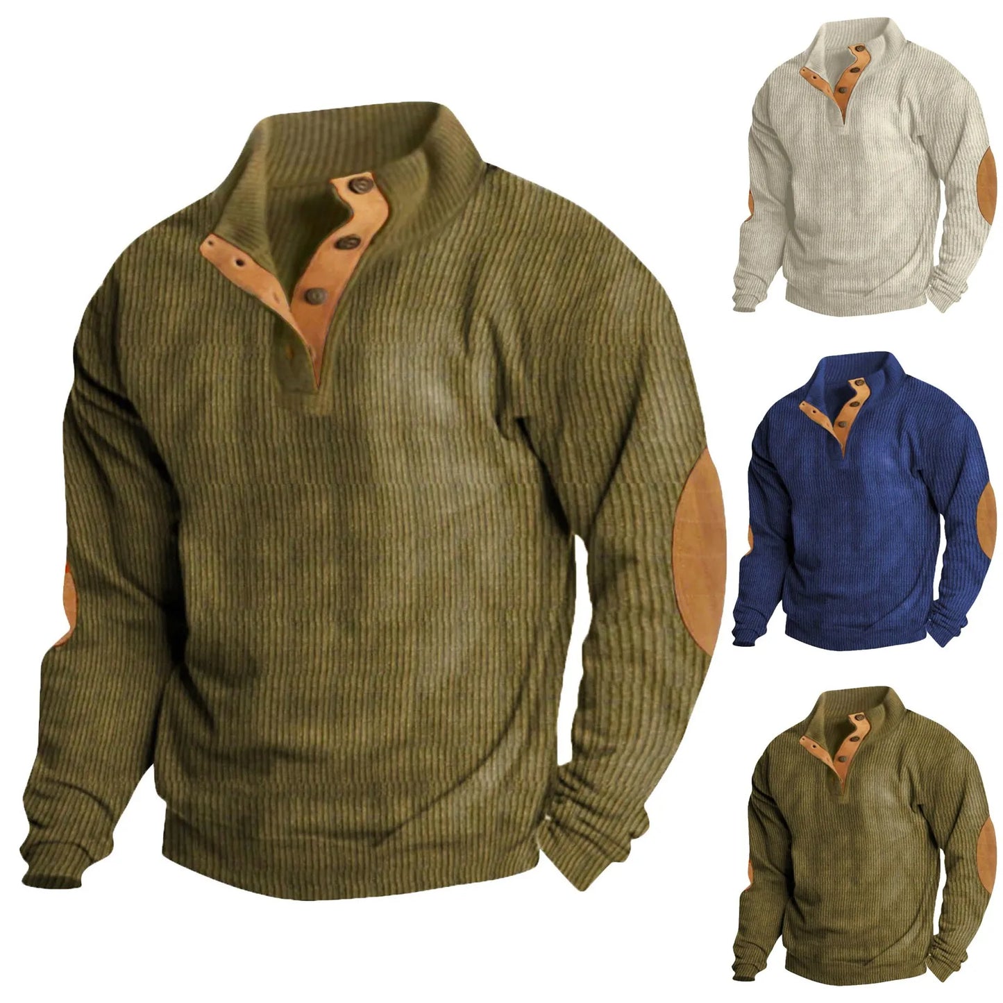 Spring And Autumn Korean Version Fashionable Streetwear Top Men's Outdoor Casual Standing Collar Long-sleeved Sweater