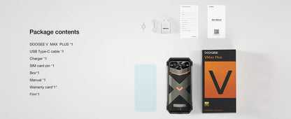 DOOGEE V Max Plus 5G Rugged Phone 6.58" Dimensity 7050 16GB+512GB Lighting Effects 22000mAh Battery 200MP AI Camera Cell Phone
