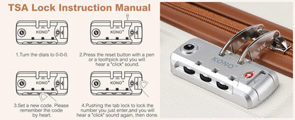 Kono  Fashion Luggage Set, Lightweight ABS Hard Shell Trolley Suitcases with TSA Lock, 4 Spinner Wheels (2/3/4/6 Pcs Set)