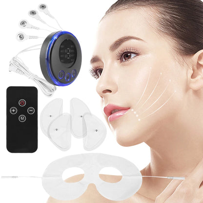 EMS Facial Massager Current Muscle Stimulator Anti-Wrinkle Face Tightening Tool USB Charging 8 Modes 19 Levels for Women