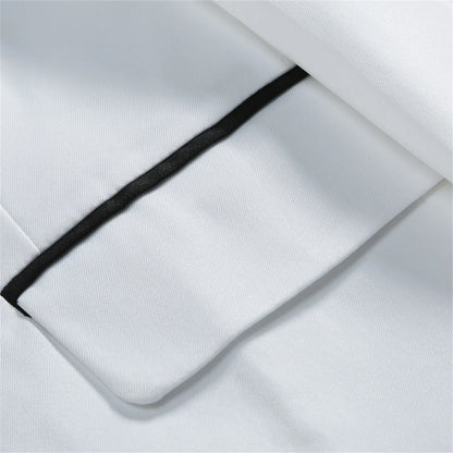 Men's Elegant Solid Color Stand Collar Long Sleeve Single Breasted Suit Fashion Skinny Formal Occasion Clothing