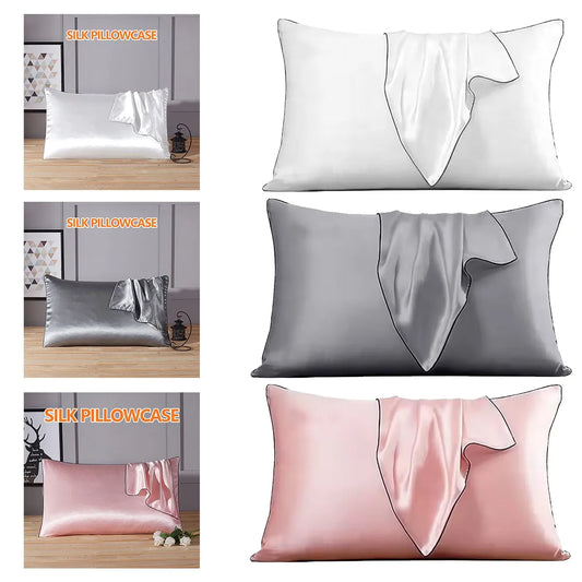 Mulberry 100% Pure Silk Pillowcase Anti-wrinkle Bed Soft Pillow Cases Covers UK