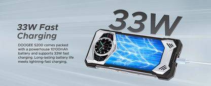 DOOGEE S200 5G Rugged Phone 1.32" Rear Display 12GB 256GB 6.72" 120Hz 100MP AI Main Camera 10100mAh Battery 33W Smartphone