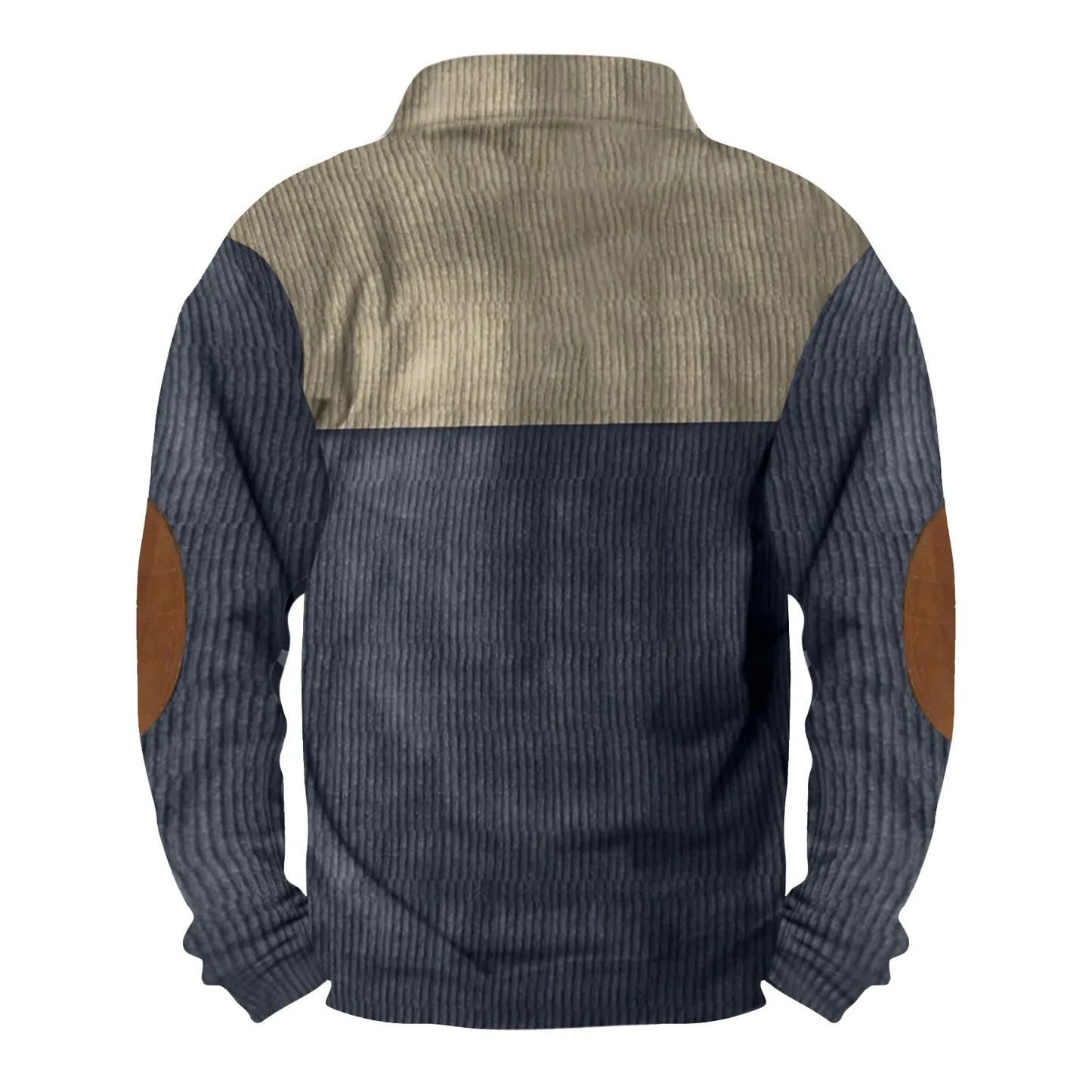 Men's Fashuion High Street Color Blocking Standing Collar Sweatshirt Outdoor Casual Pullover Tops