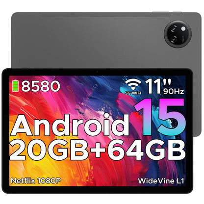 DOOGEE Tab A9+ 2 IN 1 Smart Tablet PC Android 15 11'' Display 20GB RAM(4+16) 64GB ROM 8580mAh Battery Dual Speakers Widevine L1